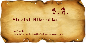 Viszlai Nikoletta névjegykártya
